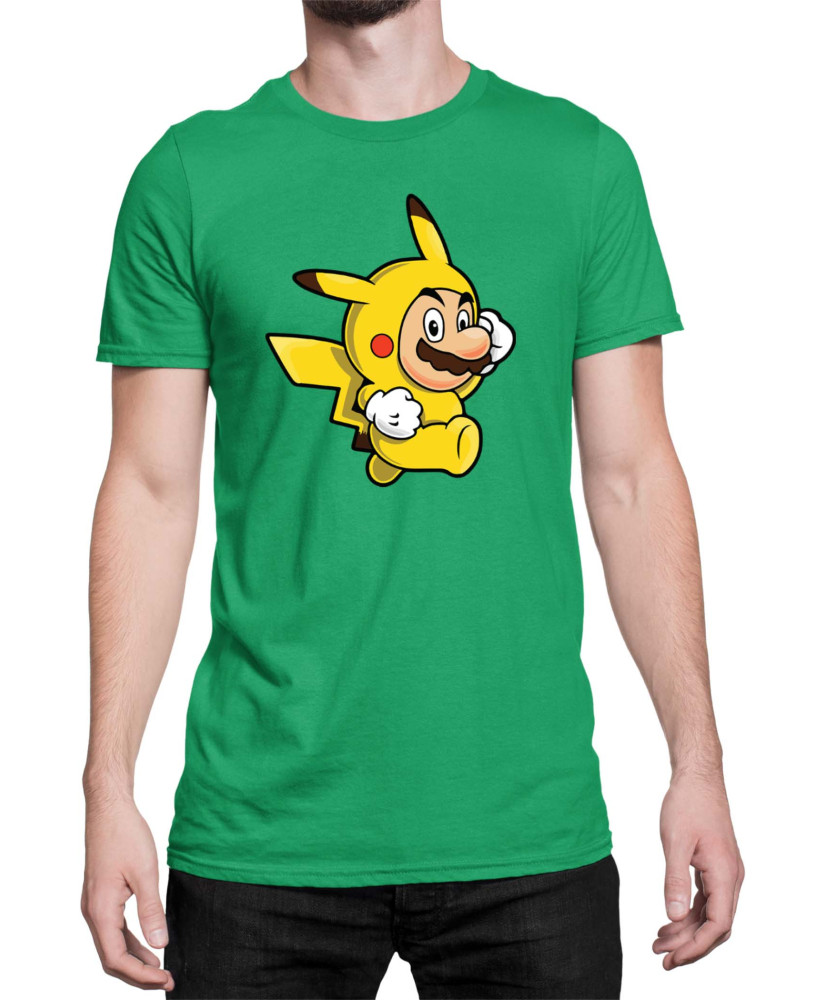 Мъжка Тениска Super Mario Nintendo Mario Pikachu