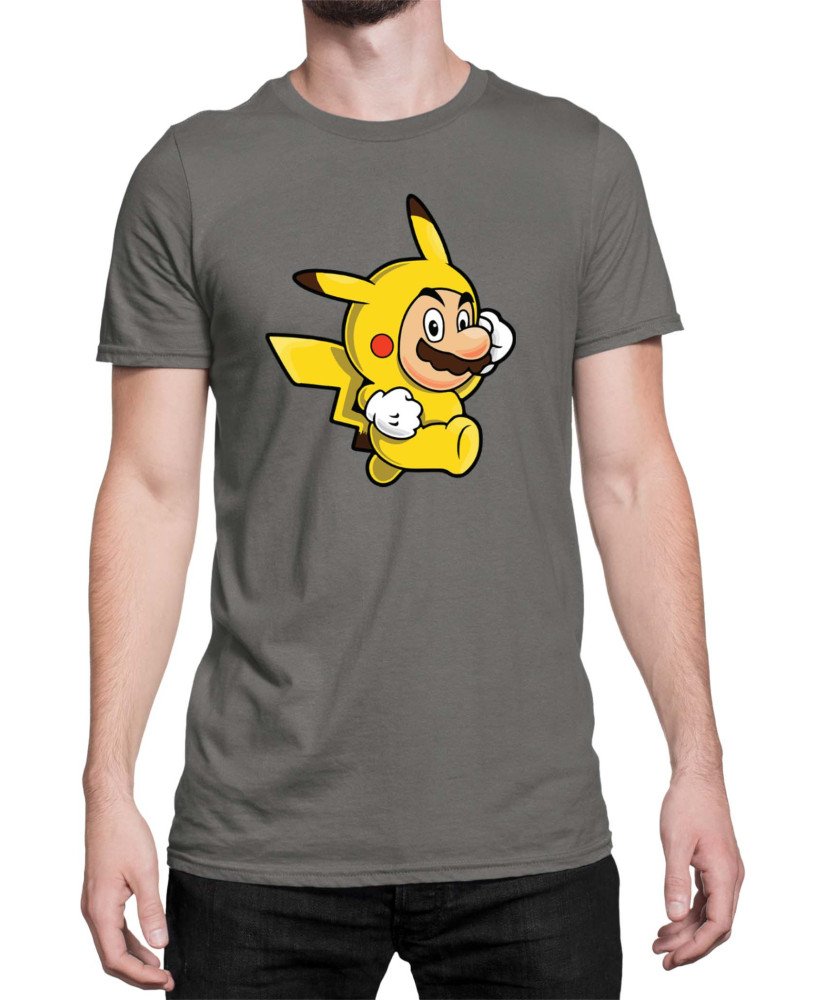 Мъжка Тениска Super Mario Nintendo Mario Pikachu