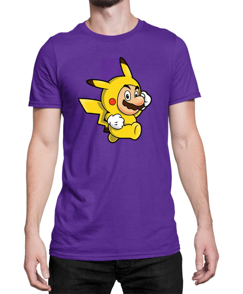 Мъжка Тениска Super Mario Nintendo Mario Pikachu
