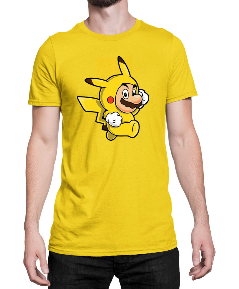 Мъжка Тениска Super Mario Nintendo Mario Pikachu