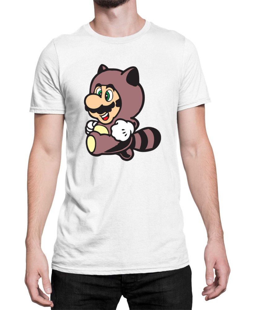 Мъжка Тениска Super Mario Nintendo Mario Raccoon Costume