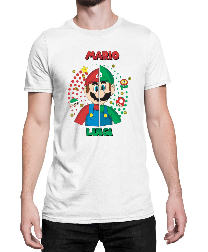 Мъжка Тениска Super Mario Nintendo Mario V Luigi