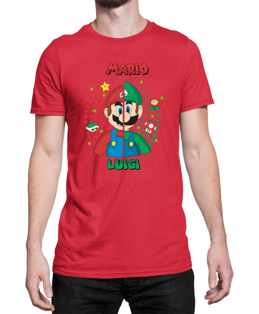 Мъжка Тениска Super Mario Nintendo Mario V Luigi