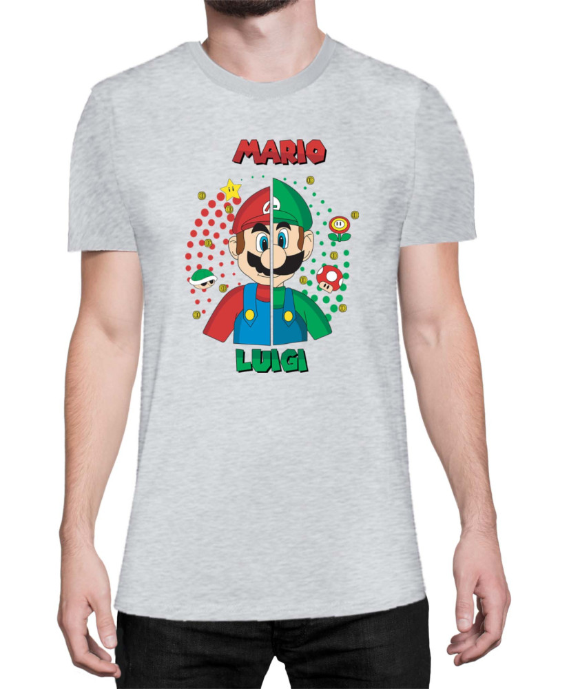 Мъжка Тениска Super Mario Nintendo Mario V Luigi