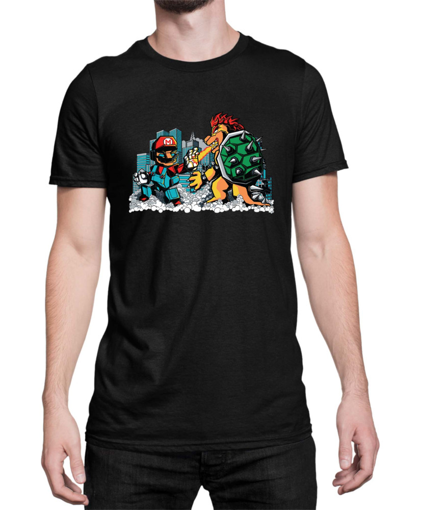 Мъжка Тениска Super Mario Nintendo Mario Vs Bowser
