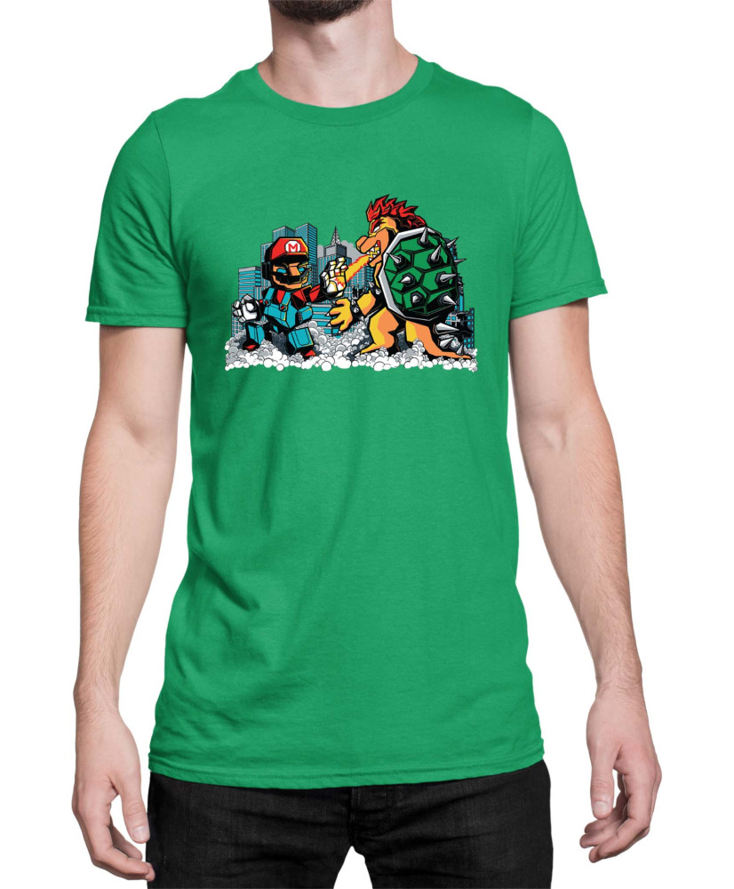 Мъжка Тениска Super Mario Nintendo Mario Vs Bowser