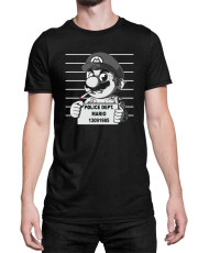 Мъжка Тениска Super Mario Nintendo Mario Wanted Mugshot
