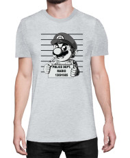 Мъжка Тениска Super Mario Nintendo Mario Wanted Mugshot