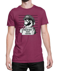 Мъжка Тениска Super Mario Nintendo Mario Wanted Mugshot