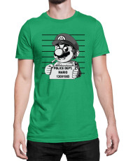 Мъжка Тениска Super Mario Nintendo Mario Wanted Mugshot