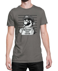 Мъжка Тениска Super Mario Nintendo Mario Wanted Mugshot