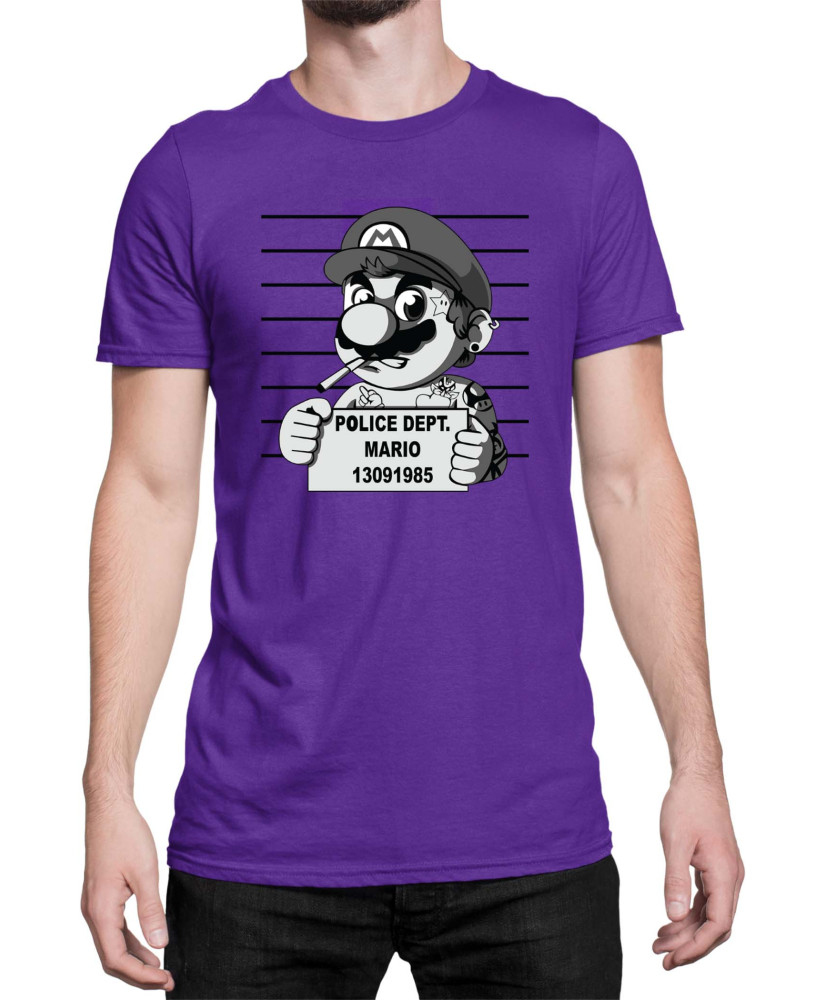 Мъжка Тениска Super Mario Nintendo Mario Wanted Mugshot