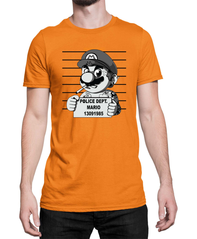 Мъжка Тениска Super Mario Nintendo Mario Wanted Mugshot