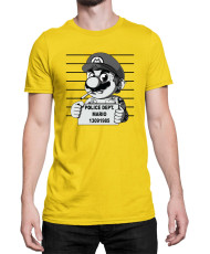 Мъжка Тениска Super Mario Nintendo Mario Wanted Mugshot
