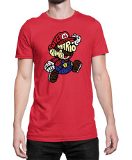 Мъжка Тениска Super Mario Nintendo Mario Words Silhouette
