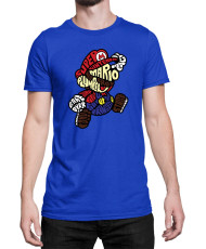 Мъжка Тениска Super Mario Nintendo Mario Words Silhouette