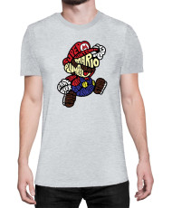 Мъжка Тениска Super Mario Nintendo Mario Words Silhouette