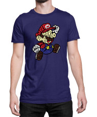 Мъжка Тениска Super Mario Nintendo Mario Words Silhouette