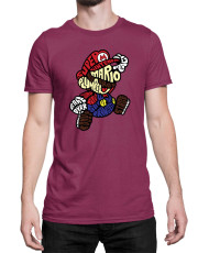 Мъжка Тениска Super Mario Nintendo Mario Words Silhouette