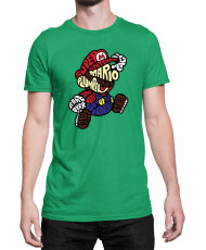 Мъжка Тениска Super Mario Nintendo Mario Words Silhouette