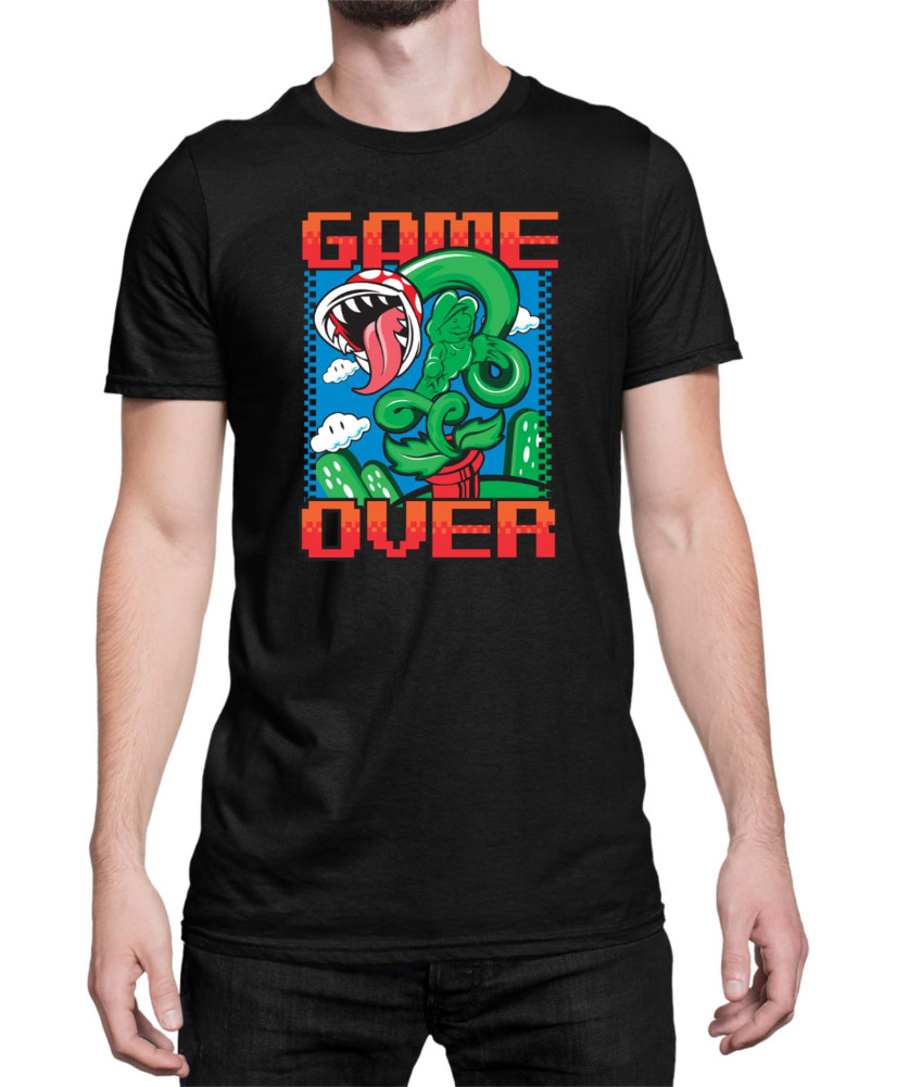 Мъжка Тениска Super Mario Nintendo Piranha Plant Game Over