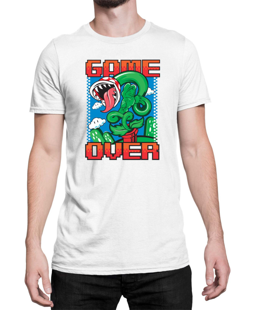 Мъжка Тениска Super Mario Nintendo Piranha Plant Game Over