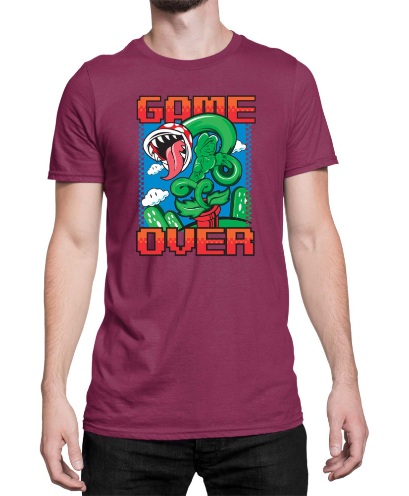 Мъжка Тениска Super Mario Nintendo Piranha Plant Game Over