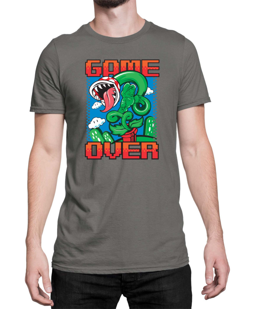 Мъжка Тениска Super Mario Nintendo Piranha Plant Game Over