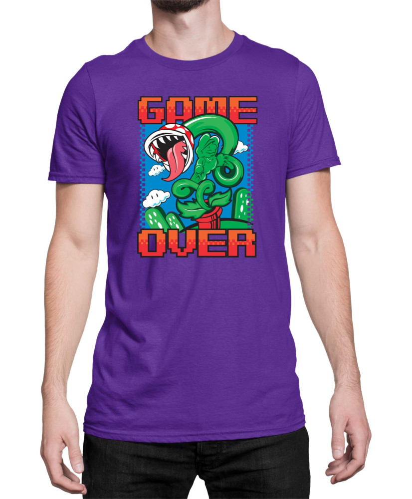 Мъжка Тениска Super Mario Nintendo Piranha Plant Game Over