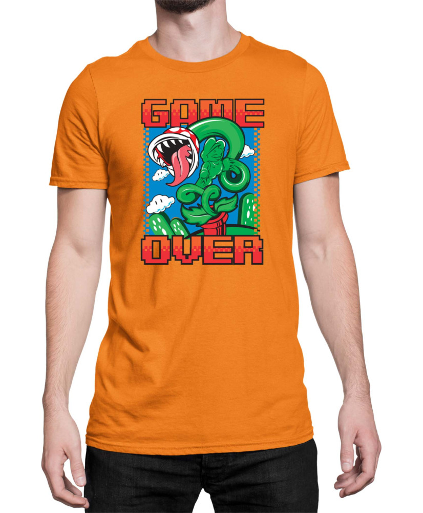 Мъжка Тениска Super Mario Nintendo Piranha Plant Game Over