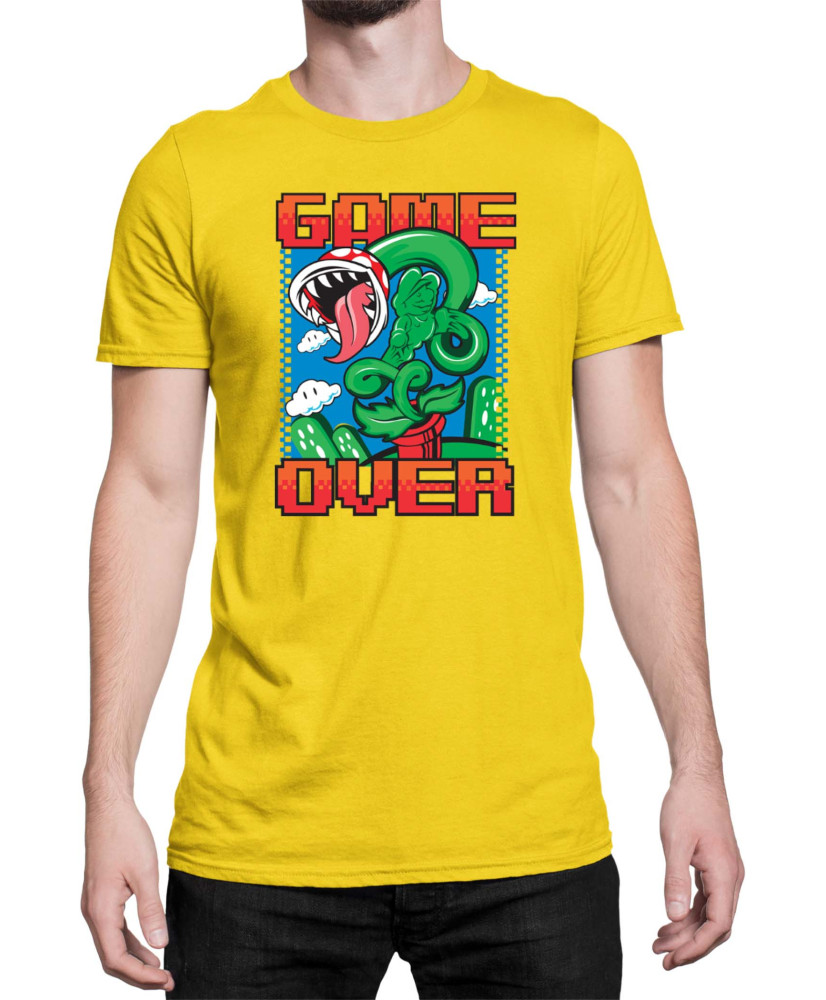 Мъжка Тениска Super Mario Nintendo Piranha Plant Game Over