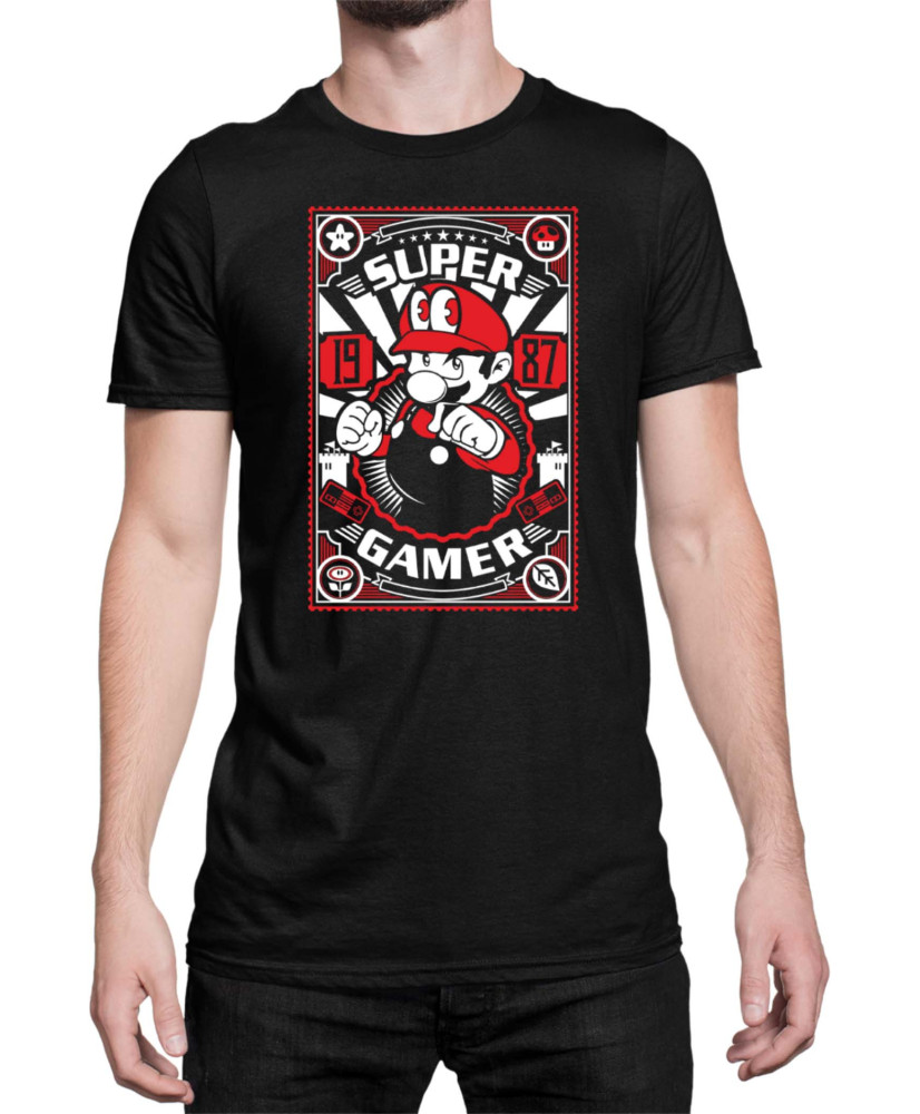 Мъжка Тениска Super Mario Nintendo Mario Bross Retro Gamer