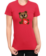 Дамска Тениска Power Couple Valentine Day Love I Love Him Cute Bear Girl