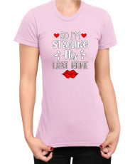 Дамска Тениска Power Couple Valentine Day Love I Stole Her Heart So I Am Stealing His Last Name Girl