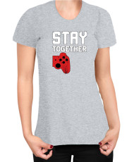 Дамска Тениска Power Couple Valentine Day Love Play Together Stay Together Gamer Girl