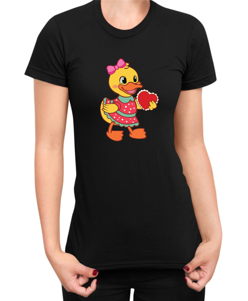 Дамска Тениска Power Couple Valentine Day Love Retro Ducklings Girl Дамска Тениска Power Couple Valentine Day Love Retro Ducklings Girl