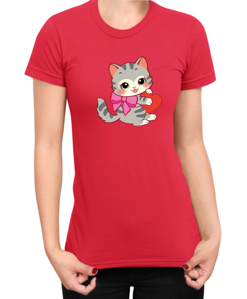Дамска Тениска Power Couple Valentine Day Love Retro Kitties Girl Дамска Тениска Power Couple Valentine Day Love Retro Kitties Girl