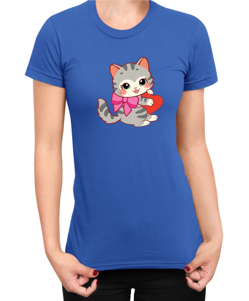 Дамска Тениска Power Couple Valentine Day Love Retro Kitties Girl Дамска Тениска Power Couple Valentine Day Love Retro Kitties Girl