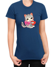 Дамска Тениска Power Couple Valentine Day Love Retro Kitties Girl