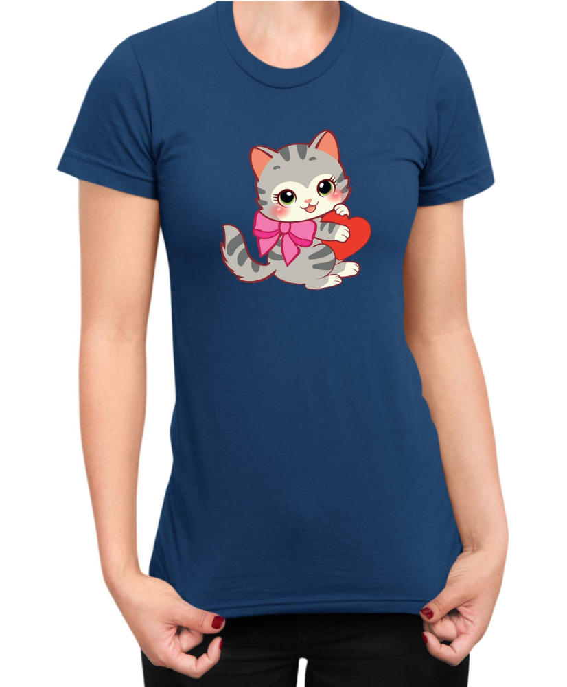 Дамска Тениска Power Couple Valentine Day Love Retro Kitties Girl Дамска Тениска Power Couple Valentine Day Love Retro Kitties Girl