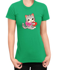 Дамска Тениска Power Couple Valentine Day Love Retro Kitties Girl