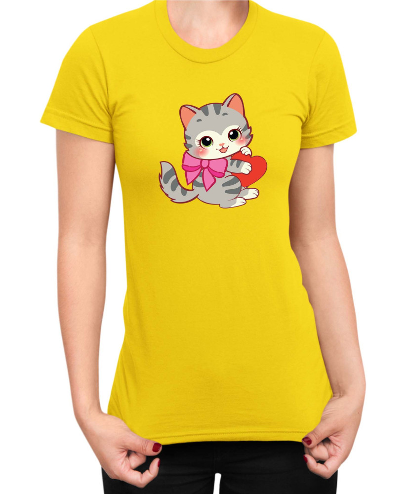 Дамска Тениска Power Couple Valentine Day Love Retro Kitties Girl Дамска Тениска Power Couple Valentine Day Love Retro Kitties Girl