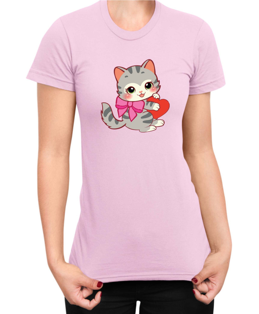 Дамска Тениска Power Couple Valentine Day Love Retro Kitties Girl Дамска Тениска Power Couple Valentine Day Love Retro Kitties Girl