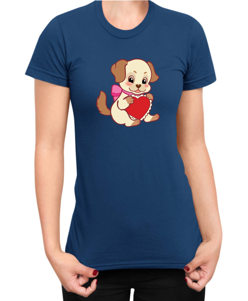Дамска Тениска Power Couple Valentine Day Love Retro Puppies Girl Дамска Тениска Power Couple Valentine Day Love Retro Puppies Girl