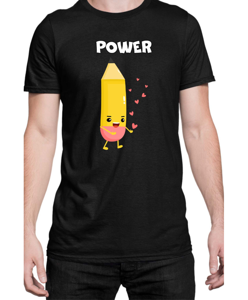 Мъжка Тениска Power Couple Valentine Day Love Pencil Rubber Boy