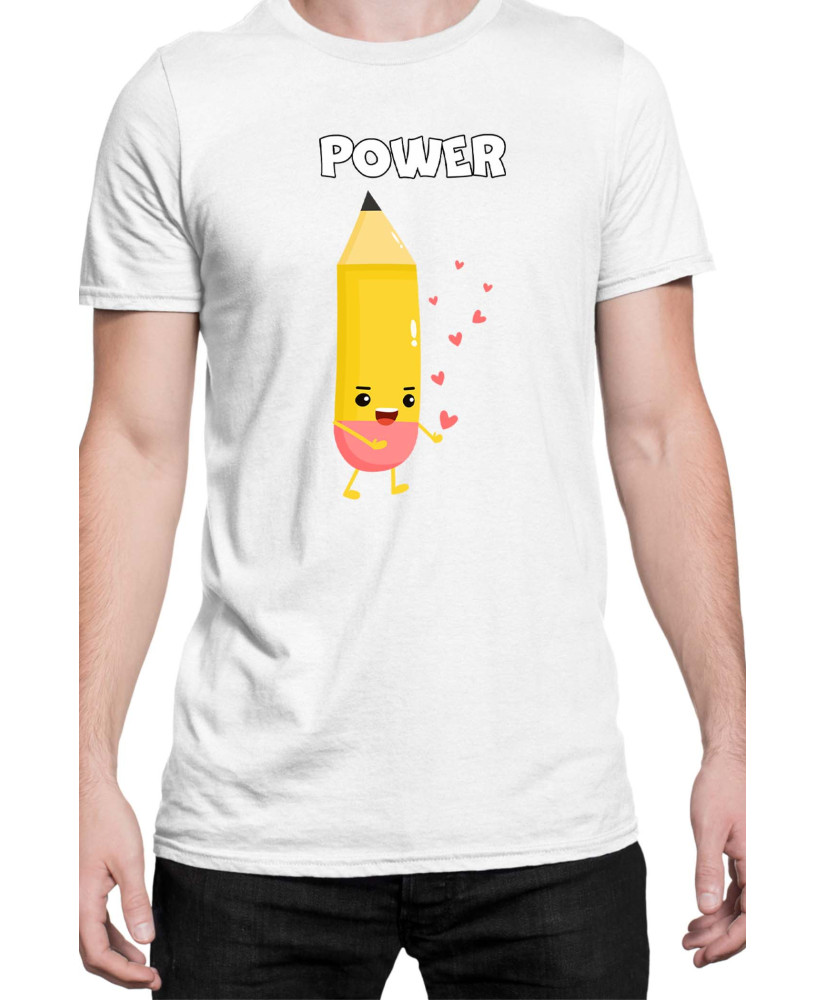 Мъжка Тениска Power Couple Valentine Day Love Pencil Rubber Boy