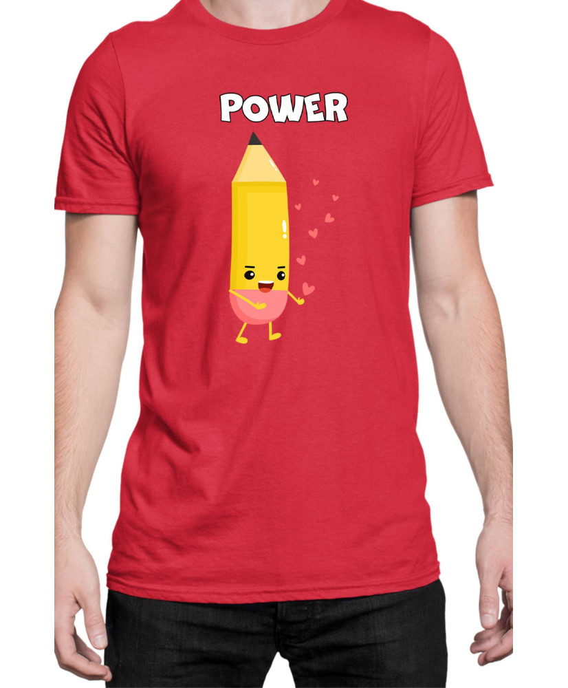 Мъжка Тениска Power Couple Valentine Day Love Pencil Rubber Boy