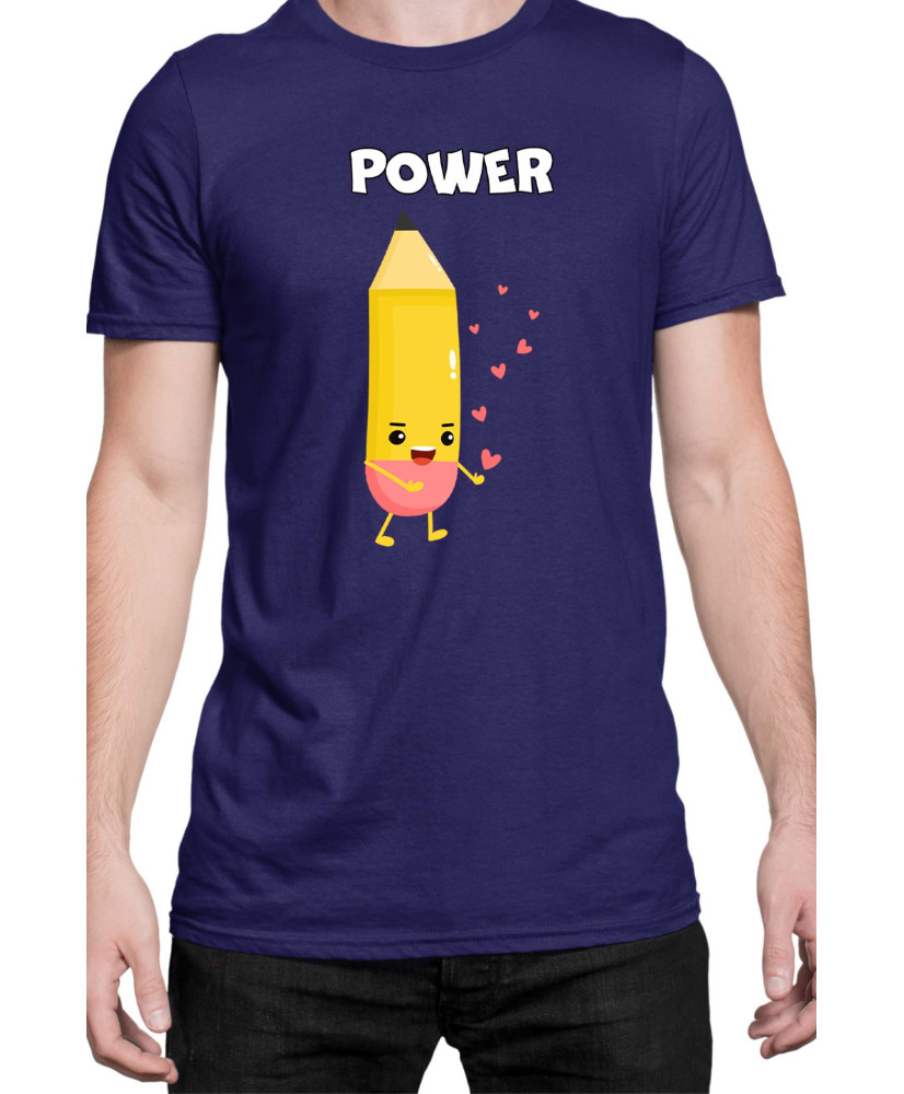 Мъжка Тениска Power Couple Valentine Day Love Pencil Rubber Boy