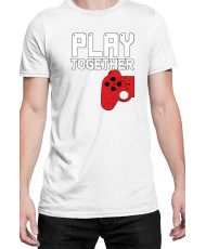 Мъжка Тениска Power Couple Valentine Day Love Play Together Stay Together Gamer Boy