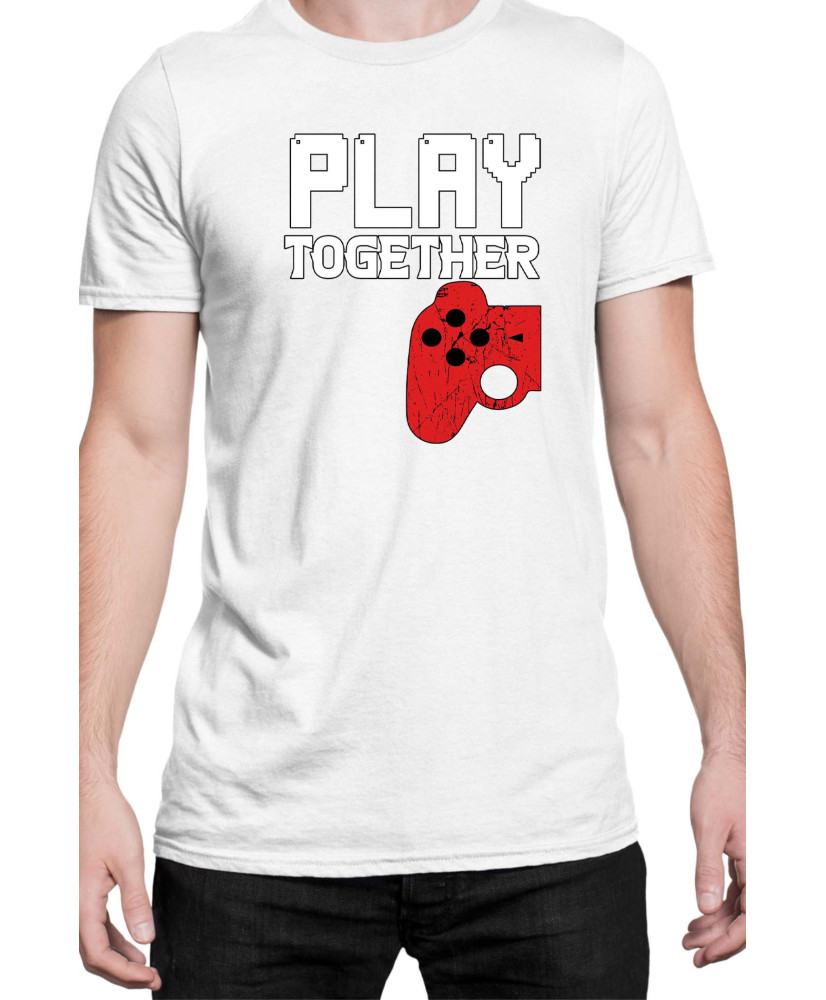 Мъжка Тениска Power Couple Valentine Day Love Play Together Stay Together Gamer Boy